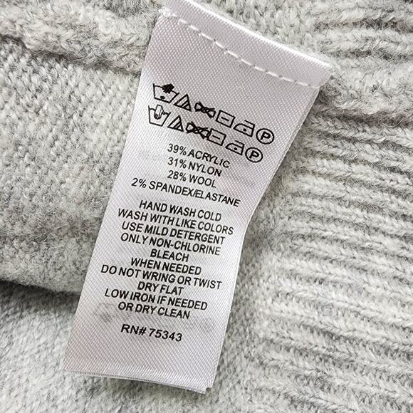 The Prairie by Rachel Ashwell Sweater Dress Womens S Gray Wool Blend Mock Neck - Picture 6 of 12